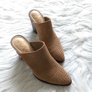 Sam Edelman Bates Perforated Suede Mules
